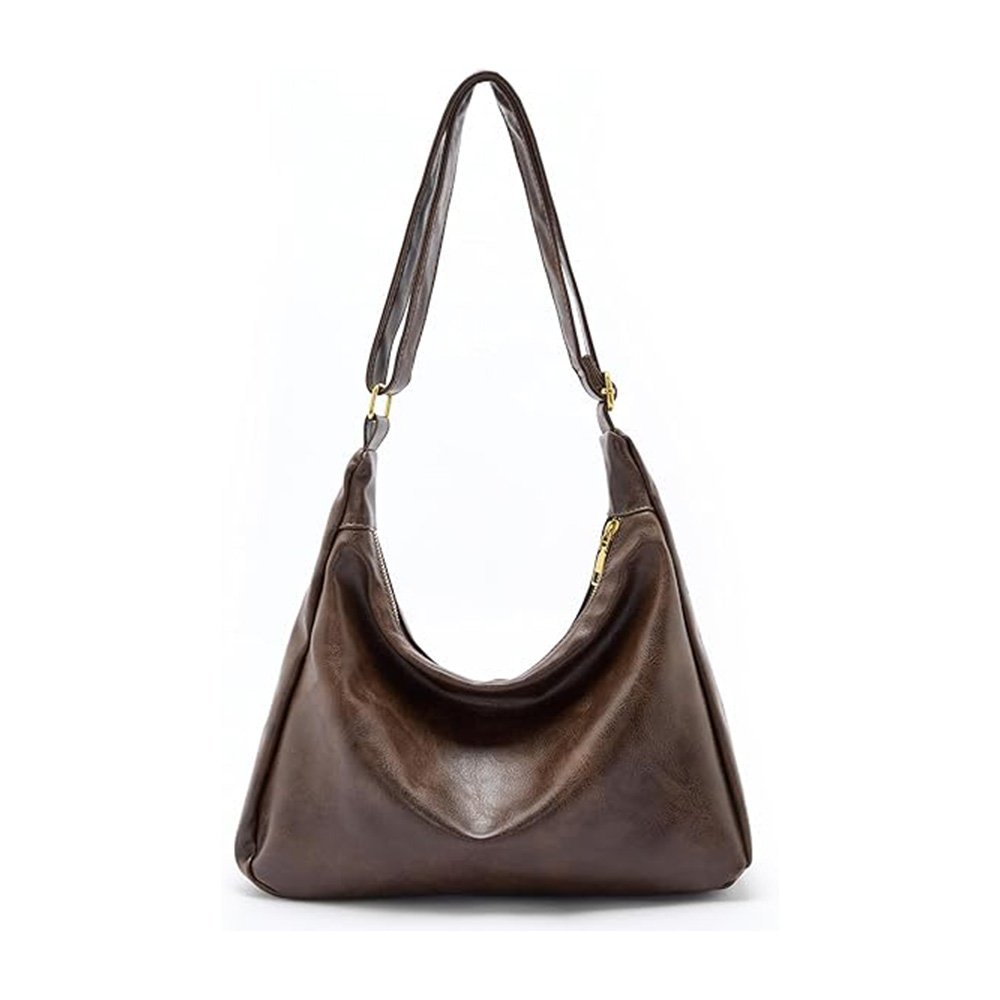 Casual Slouchy Shoulder Bag – Brown