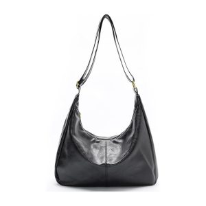 Casual Slouchy Shoulder Bag – Black