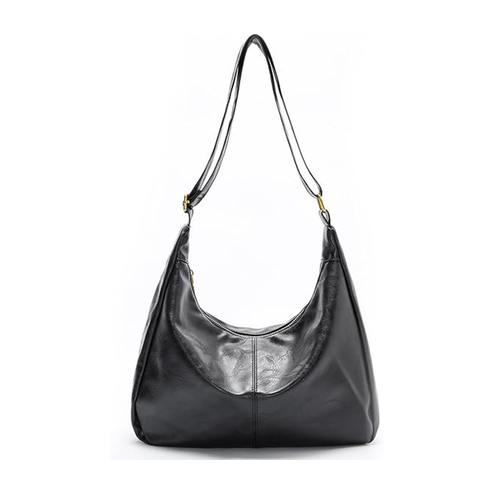 Casual Slouchy Shoulder Bag – Black