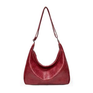 Casual Slouchy Shoulder Bag – Red